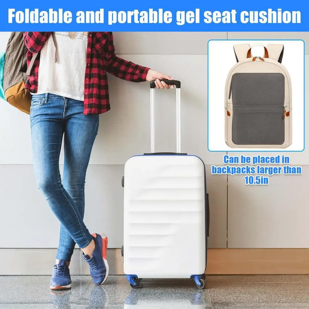 TPE Gel Portable Seat Cushion Sedentary Pain Relief Outdoor Camping Garden Bench Travel Airplane Seat Foldable Pad Mat Посадка 4