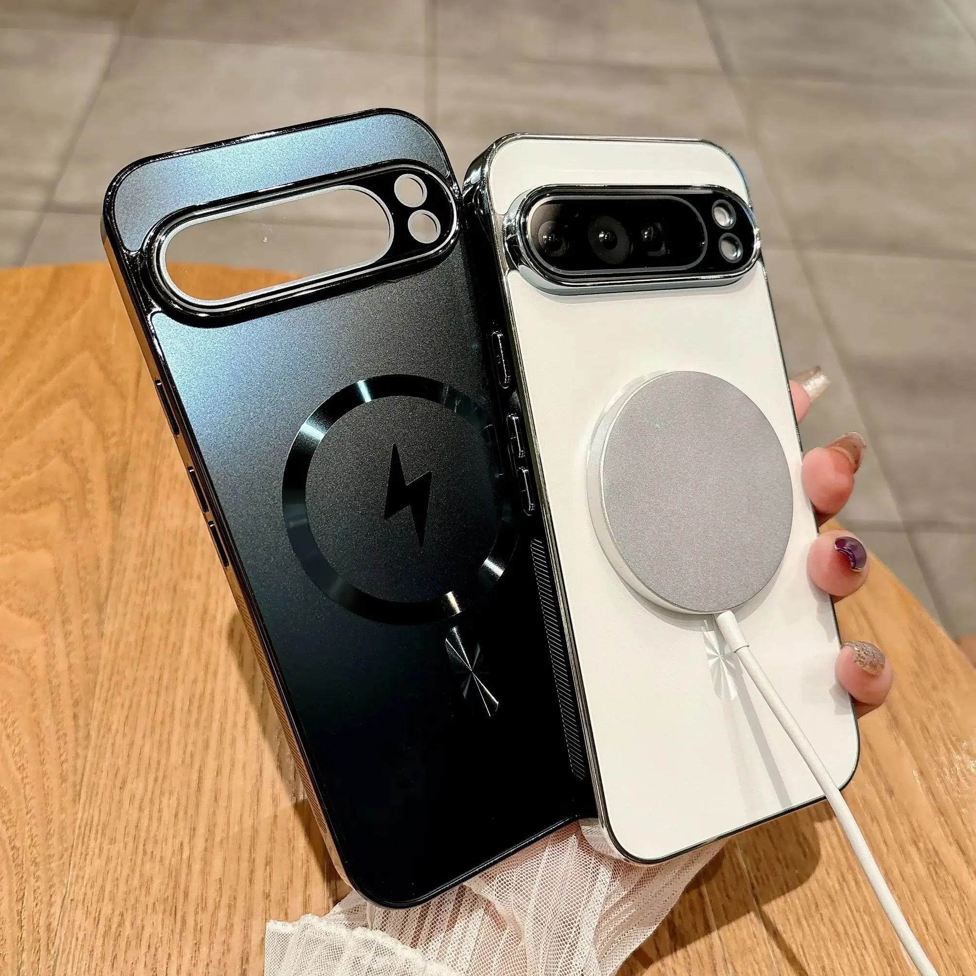 Matte Magnetic Phone Case with Glass Lens Protector and MagSafe Compatibility