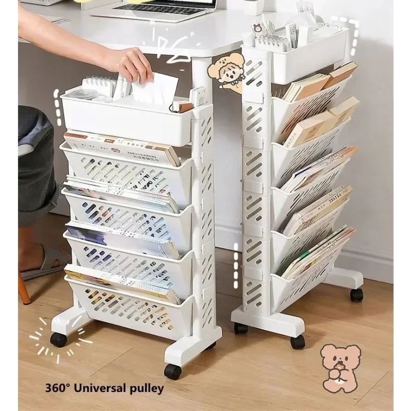 Storage Rack Bookshelf Table Multi-Layer Children's Room Organizer Space-Saving Design