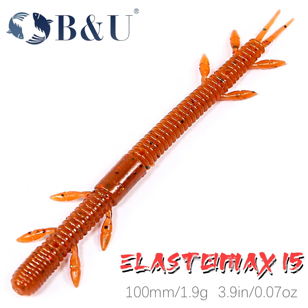 B&U 100mm 1.9g Floating Soft Bait Light Dancing Worm Sway Noodle Worm Needle Tail Straight Tail Floating Bass
