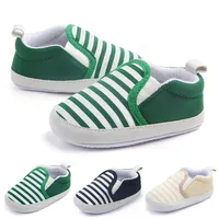 New Striped Baby Shoes Classic Shallow Cut Canvas Shoes for Boy Girl  Soft Sole Non-Slip Infant Booties Kids First Walkers 1