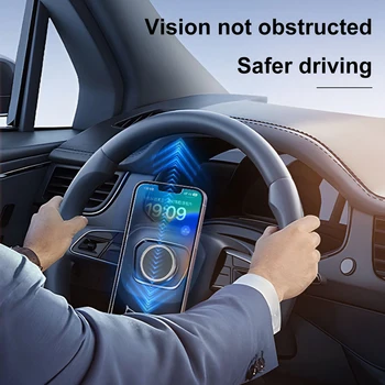 Magnetic Steering Wheel Phone Holder For MagSafe 360° Rotation Aluminum Gravity Phone GPS Hand-free Mount for Car Truck 1