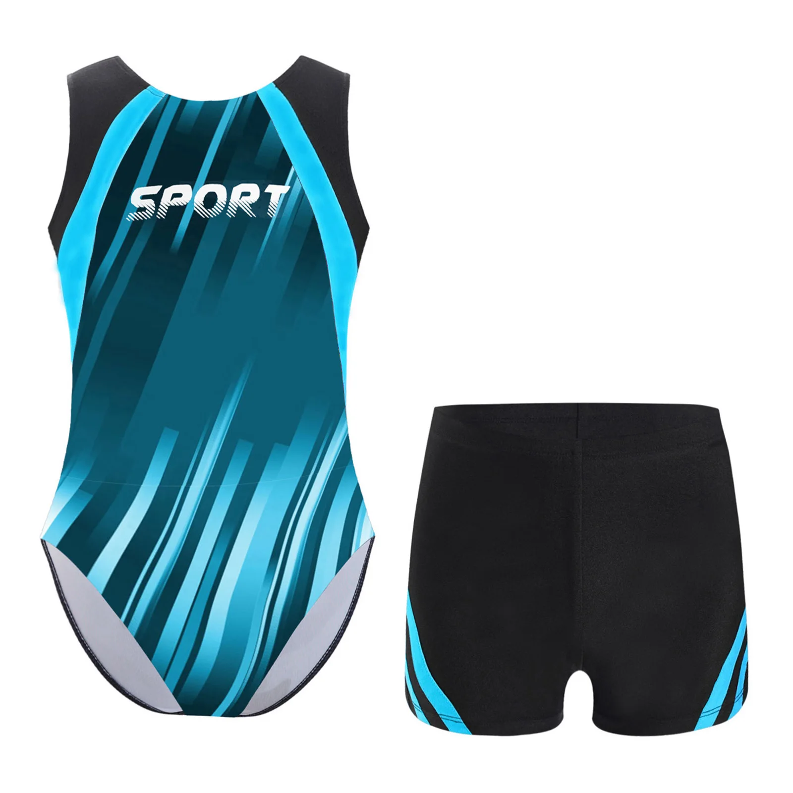 Kids Boys Gymnastics Leotard Shorts Set Ballet Tank Leotard Dancewear Workout Gym Unitard Jumpsuit Training Activewear 3486930 ballet leotard,dance leotard