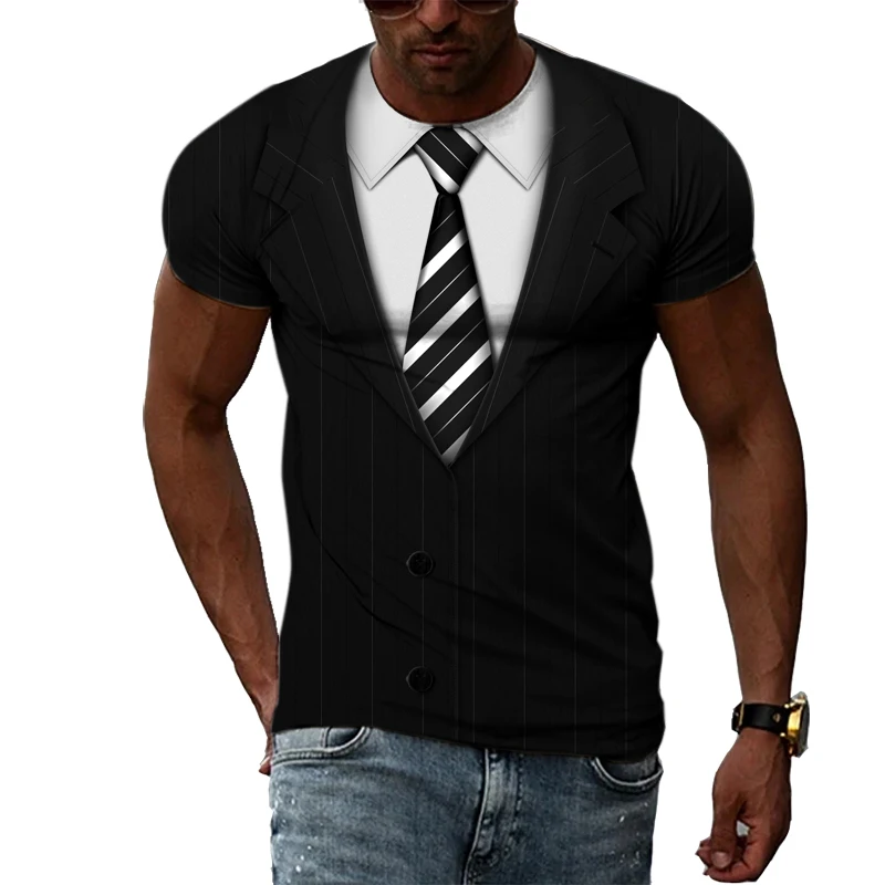 

Summer New Personalized Men's Creative Pattern T-shirt Fashion Casual Hip Hop Harajuku Style Printed Short Sleeve T-shirt