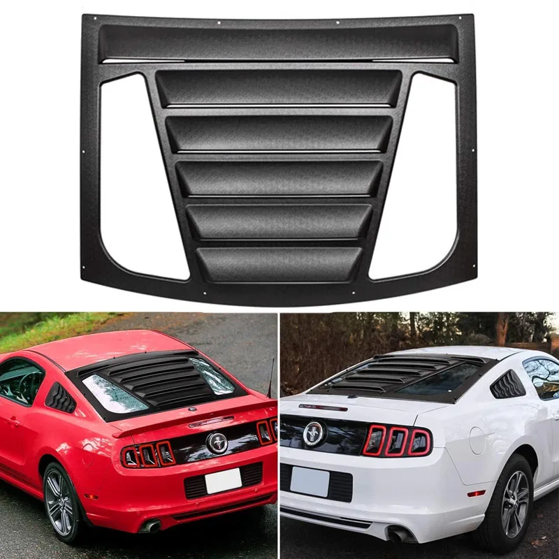 

Rear Window Louvers Fits for Ford Mustang 2005 - 2014 Windshield Sun Shade Cover Vent GT Lambo Retro Muscle Style (Matte Black)