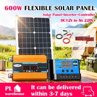 Système de panneaux solaires 12V vers 110V/220V, contrôleur de charge de batterie de panneau solaire 12V, kit d'onduleur solaire 4000W, production d'énergie complète 1