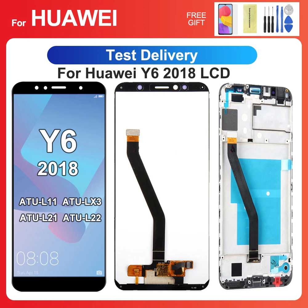 Для HUAWEI Y6 2018 дюймов для Y6 Prime 5,7 ATU-L11 LX3 L21 L22 ЖК-дисплей сенсорный экран дигитайзер в сборе Замена