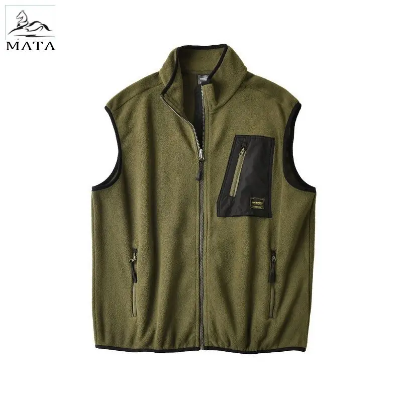 

Winter army green Outdoor Fleece Sweater Sleeveless Tank Top Lamb Fleece Charge Coat Bata VEST Unisex Windproof luxury
