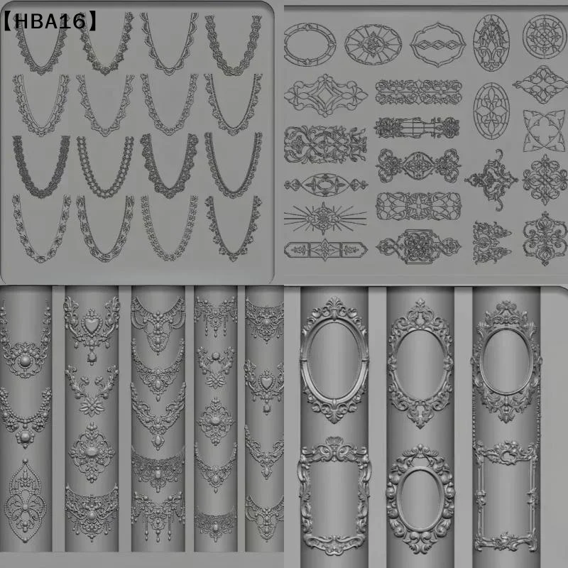 3D 실리콘 네일 아트 몰드 유럽 스타일 복고풍 패턴 레이스 디자인 장식 DIY 투명 매니큐어 템플릿