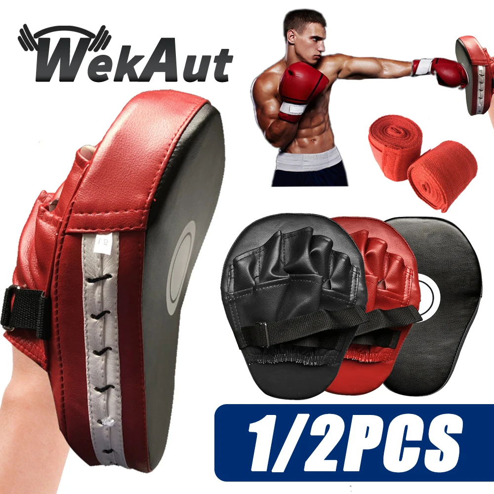 Boxing Pad Curved Boxing Pad Muay Thai Hand Target Sanda Kickboxing Training Thickened Earthquake-resistant Focus Punching Mitts PU Leather