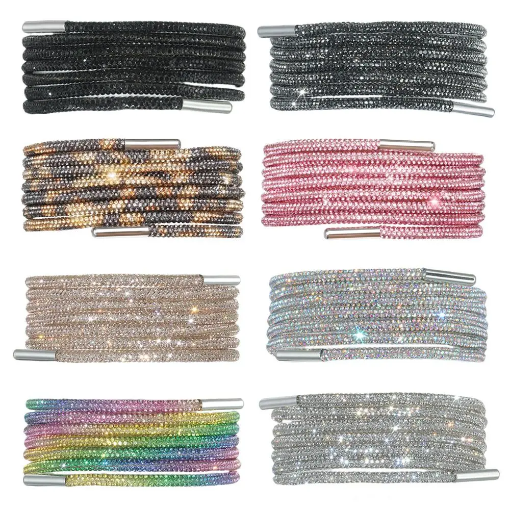 Strass ShoeLaces para Sneakers, Diamond Shoe Laces, Acessórios De Cordão, Cinta De Trança Cruzada, Cordas Brilhantes