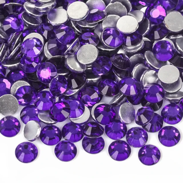 All Amethyst Purple Glass Crystals Non Hot Fix Rhinestones Glitter Strass Flatback Rhinestone For Nails Art Decorations DIY