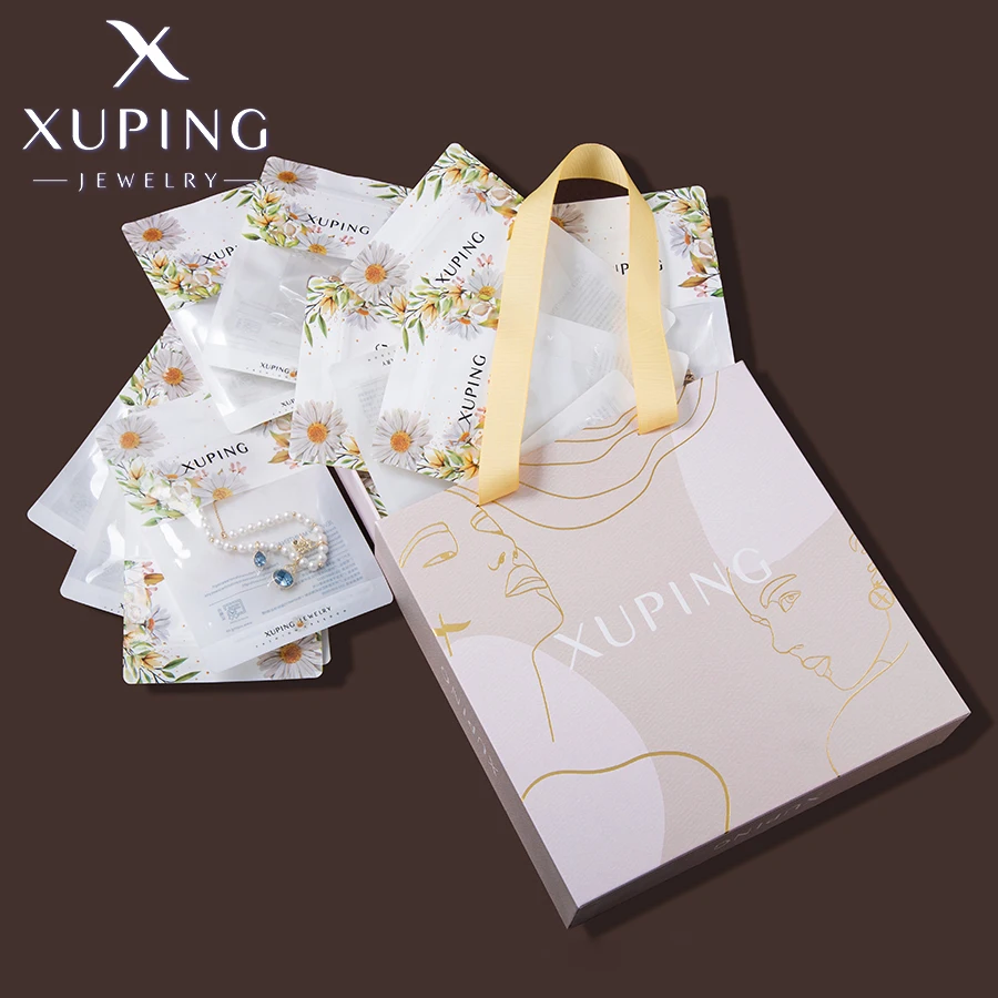 Xuping Jewelry Fashion Promotion Charm Gold Color Plated Mixed Rings Earrings Crystal Jewelry Necklace Pendants Box 6