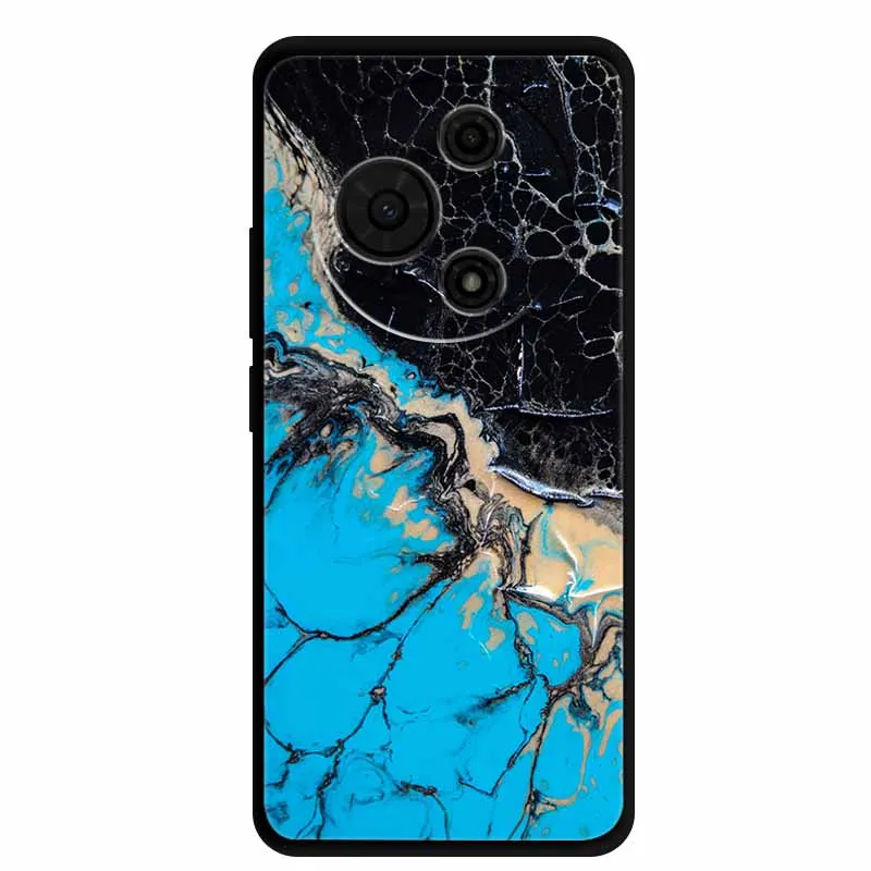 Gradient Marble Painted Silicone Phone Case - Shockproof Soft Cover