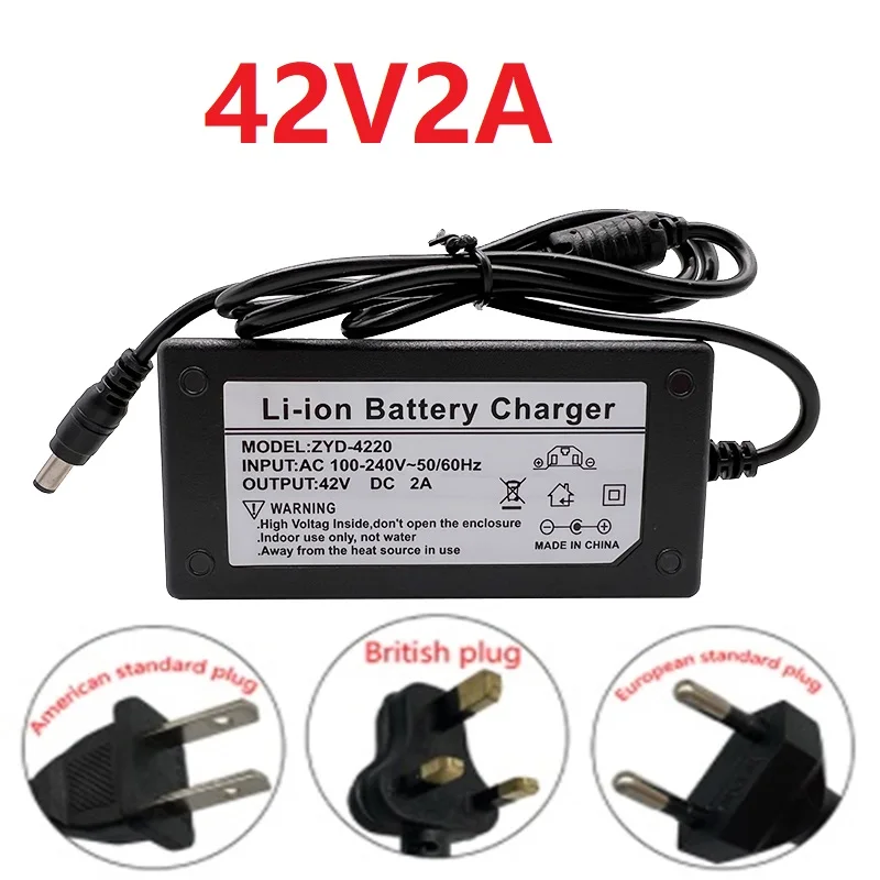Chargeur 42V 2A Chargeur de batterie 42V 2A Adaptateur d