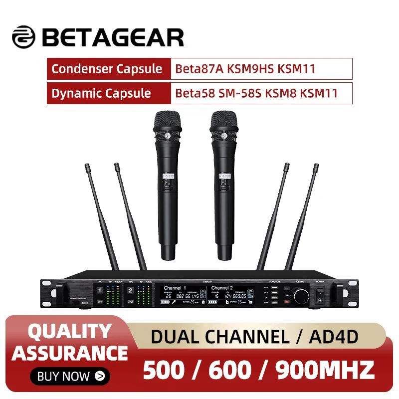 Microphone professionnel sans fil, AD4D, 500 MHz, 600 MHz, 900MHz, micro de scène, entrepôt de Russie et du Mexique