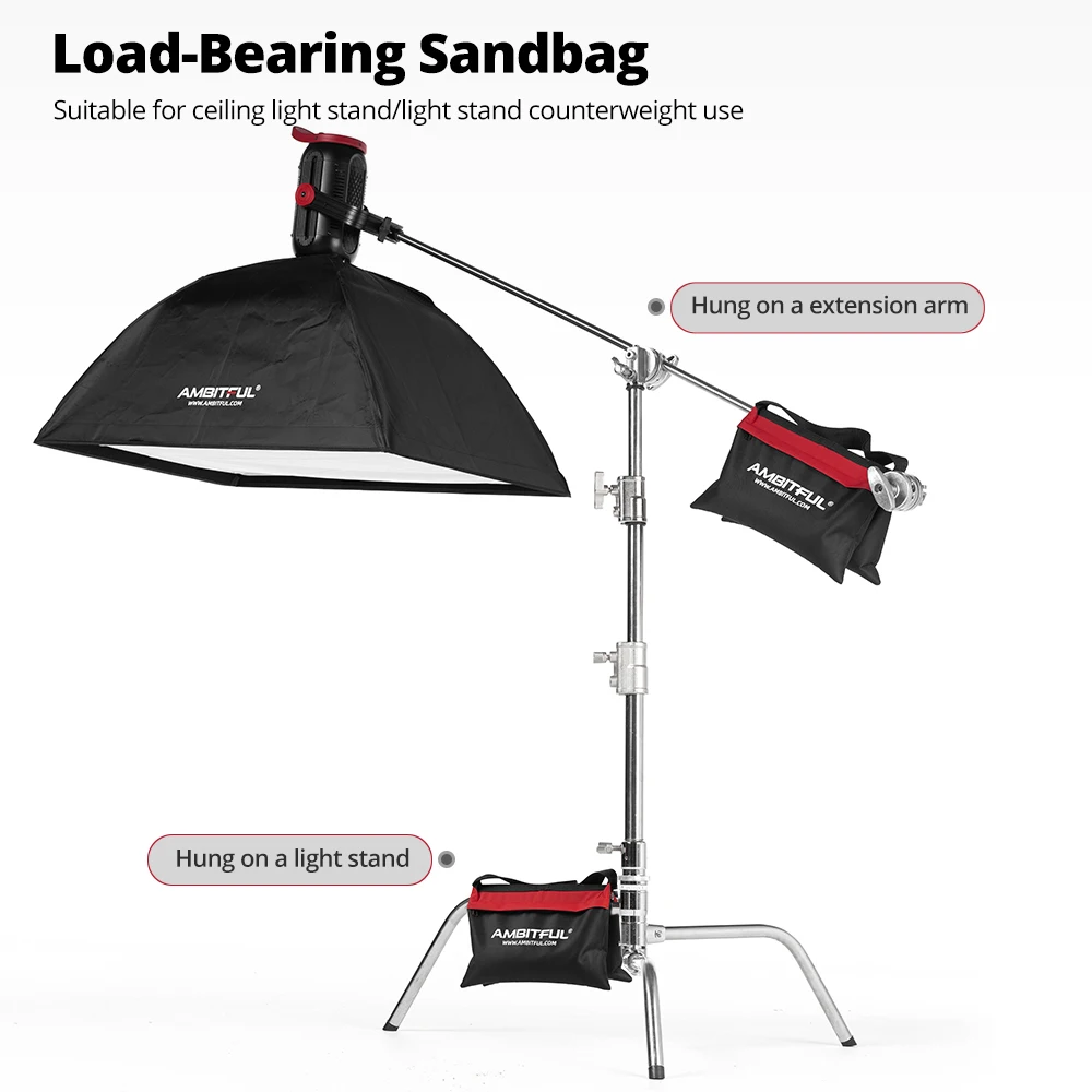 44x33cm Load-Bearing Sandbag Photography Studio Video Stage Film Heavy Duty Sandbag for Light Stands Boom Arms Tripods