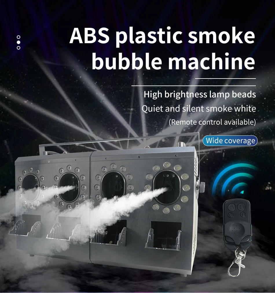4-Wege-LED-Blasen-Nebelmaschine, 1500 W, DMX-Fernbedienung, Rauchblasenmaschine mit Lichtern, RGBW, große Kapazität für Bühnenevents – Detail 1