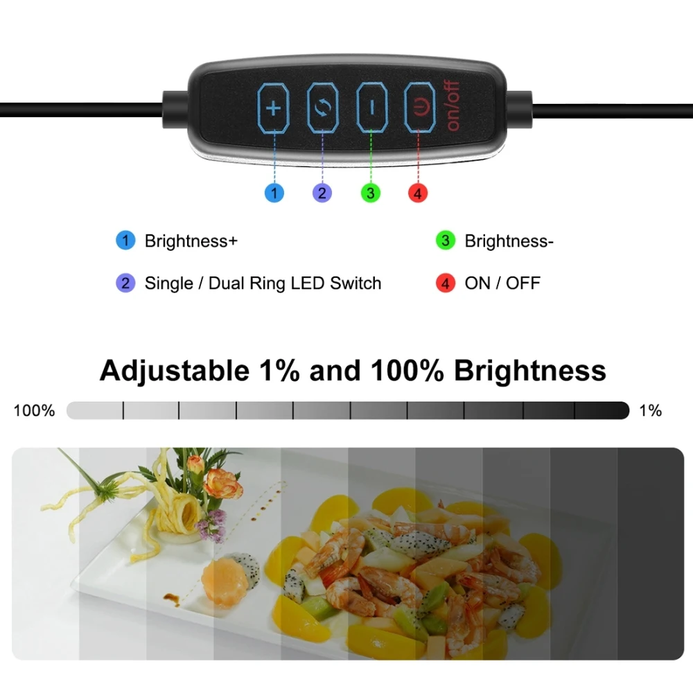PULUZ Photo Studio Ring LED 30cm Light Box Shooting Tent Desktop Box Kit with 6 Colors Backgrounds Photography LightBox Kits 5V