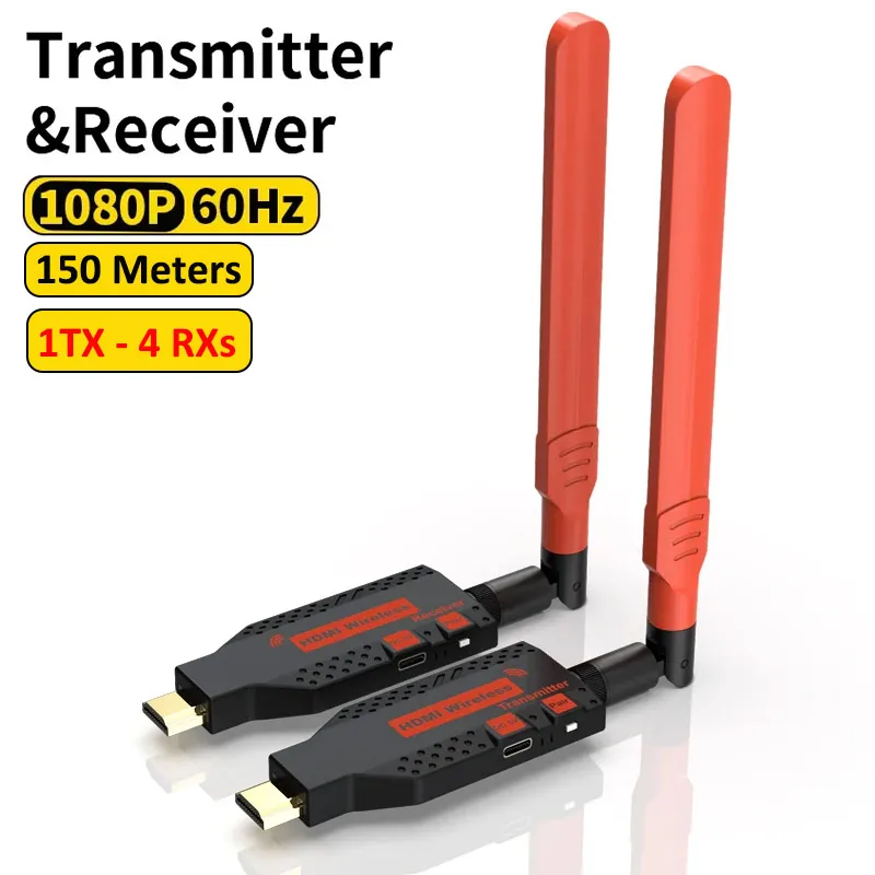 Kit Trasmettitore Ricevitore HDMI Wireless - 30m, Plug And Play, Per TV, PC, Proiettori, 1080p