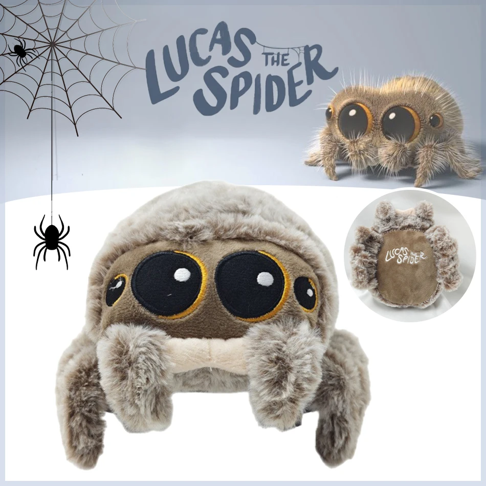 Peluches douces en peluche, jouet araignée noir, petit Lucas, oreiller simulé, poupée, salle de jeux, oreiller décoratif, cadeau pour enfant_voghion.com