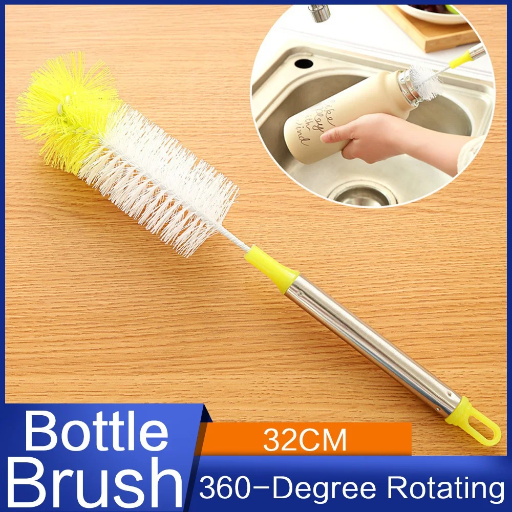 Baby Bottle Brush Nipple Brush Milk Feeding Bottle Brushes Teat Cleaning Sponge Rotating Stonego Washing Home baby bottle brush