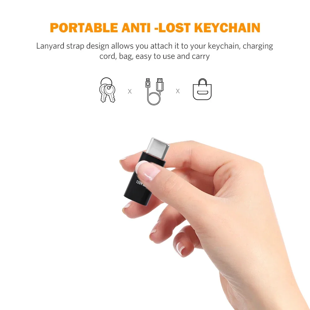 1-3Pcs Type C Adapter PD 120W IOS Lightniing Female To USB C Male Fast Charging Converter For iPhone 15 14 13 iPad Pro Samsung, usb to type c adapter,type c adapter,charging adapter cable kit,charging cable adapter,lightning to usb c adapter,ios to type c adapter