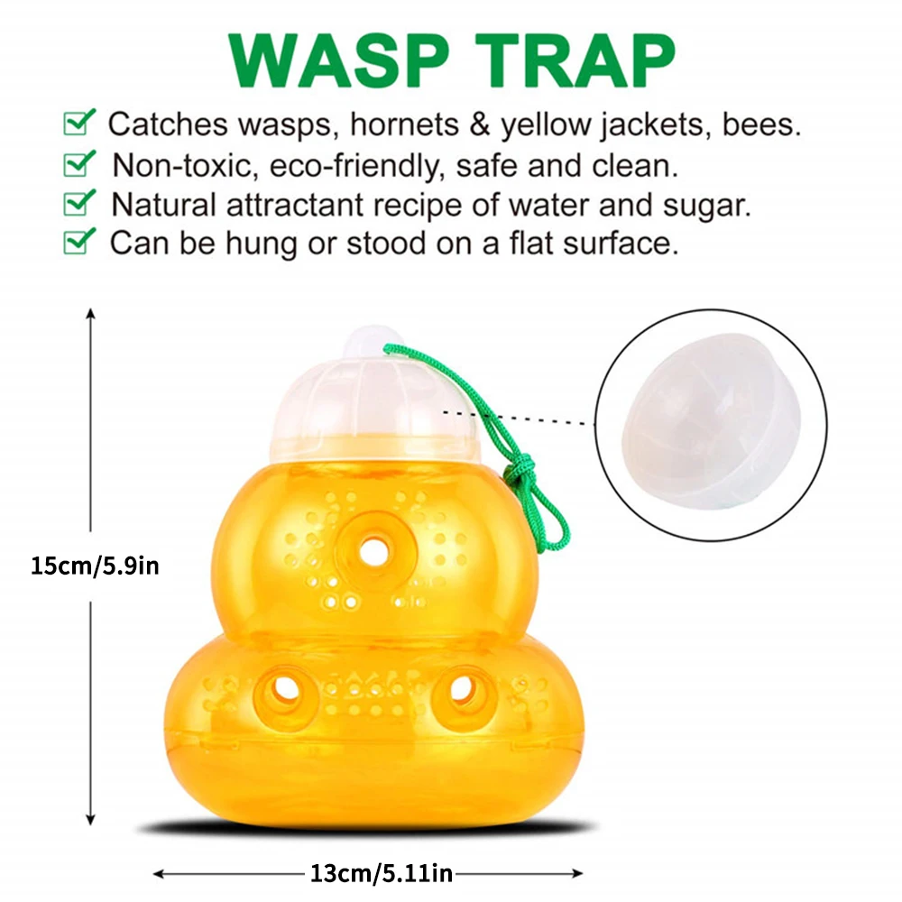 Wasp Trap Outdoor Reusable Portable Wasp Catcher Non-toxic Pest Control Garden Multi-hole Bee Trap for Home Farm Yard Supplies