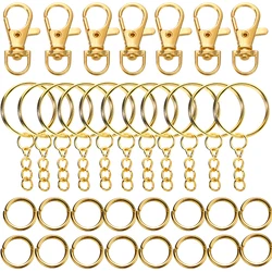 Swivel Snap Hooks and Key Rings Set for DIY Jewelry and Lanyard Crafting - 70 Piece Kit (Gold)