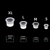 JC 100pcs Disposable Tattoo Ink Cups Plastic Pigment Clear Holder Container Caps Tattoo Permanent Makeup Microblading Supply 2