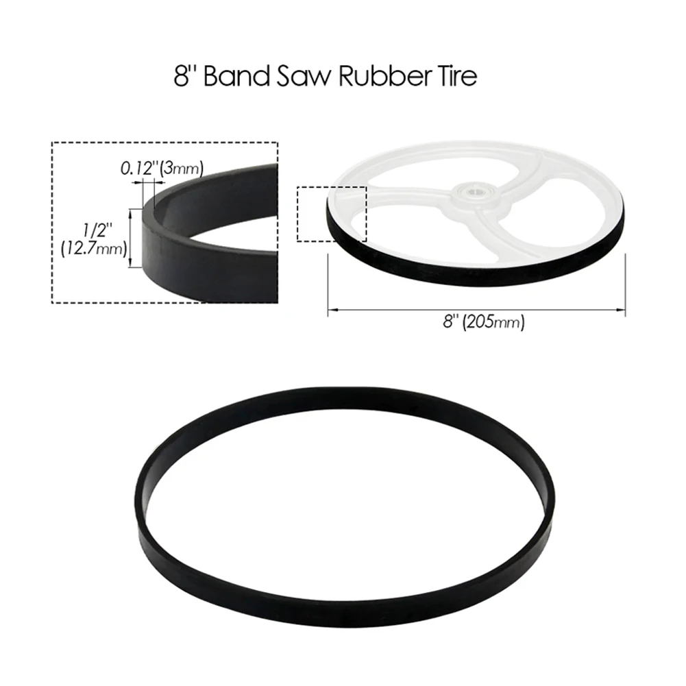 Lintzaag Banden Rubber Band Houtbewerkingsmachines Onderdelen Voor 8 9 10 12 14 Inch Serie Bandzaag Scroll Wielen Anti-Lawaai Rubber Ring