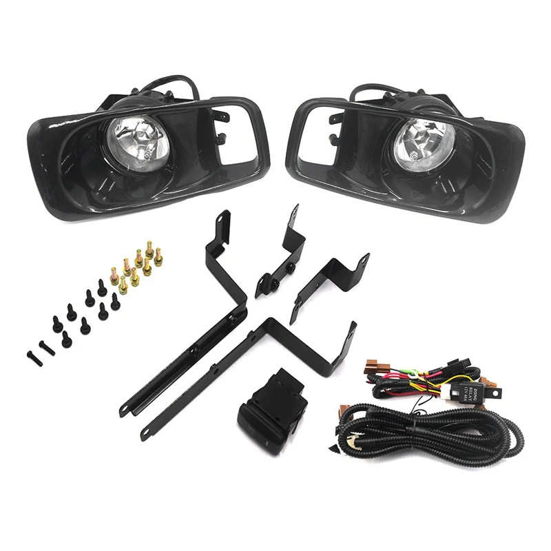 

Fit For 1999-2000 Honda Civic EK JDM White Lens Driving Fog Lights W Switch RH & LH