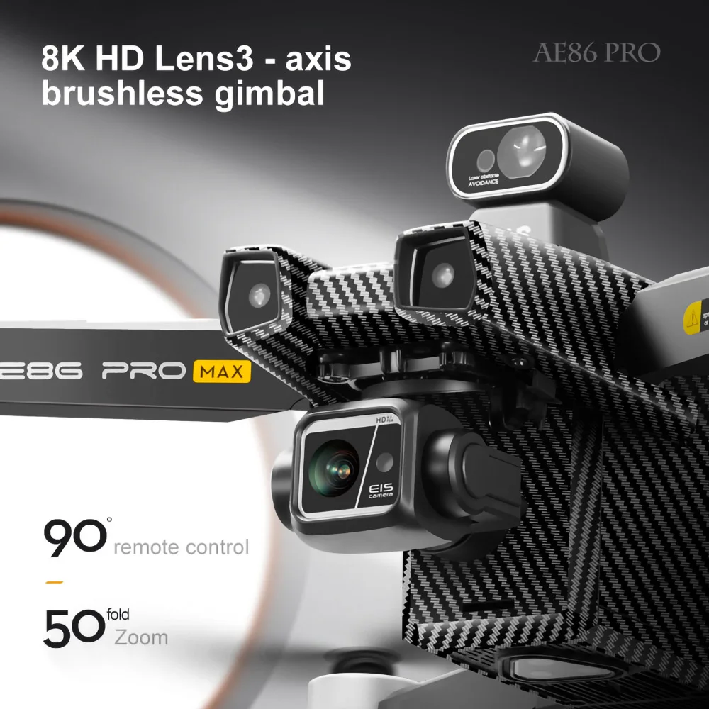 AE86 프로 맥스 전문 드론, 8km 카메라 미니 드론, 8K 항공 사진, 장애물 회피 헬리콥터 쿼드콥터 RC 장난감