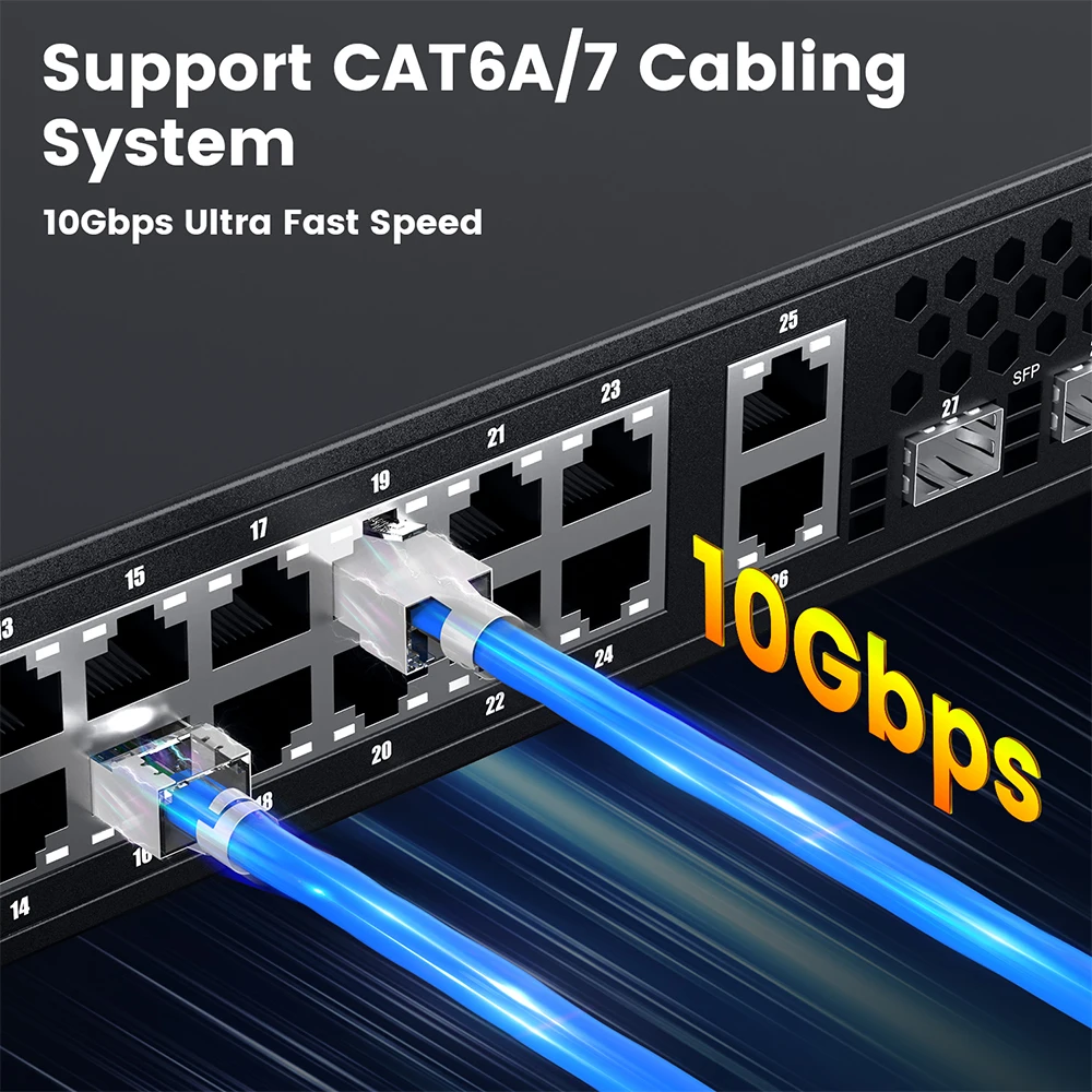 Conector de Ampcom Cat7 Rj45 Passe Através da Tomada Cat6a rj 45 Ethernet para o Gato Sólido ou Encalhado Cabo de Rede com Barra de Carga de 1.5 mm - Imagem 2