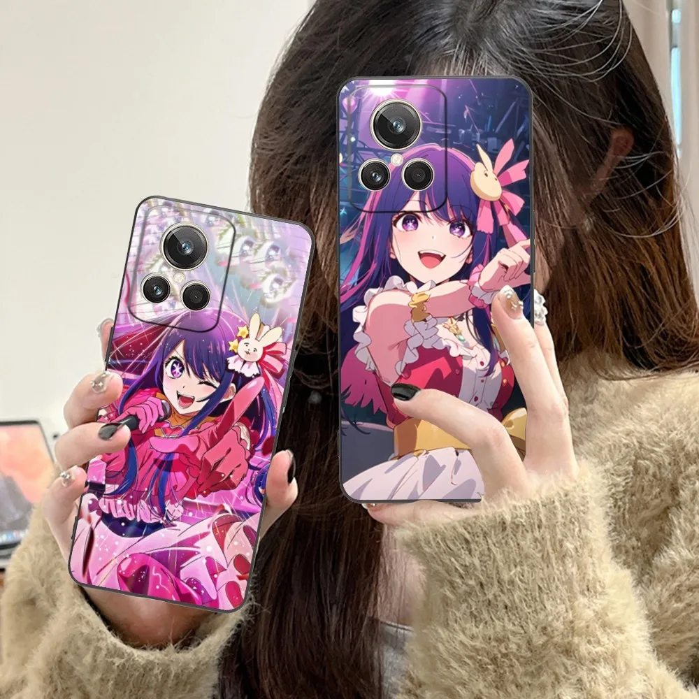 Anime Ai Hoshino Cute Phone Case For Realme Gt 2 9I 8I 7I Pro X50 X2 C35 C21 C20 C11 C3 Black Soft Phone Cover Funda