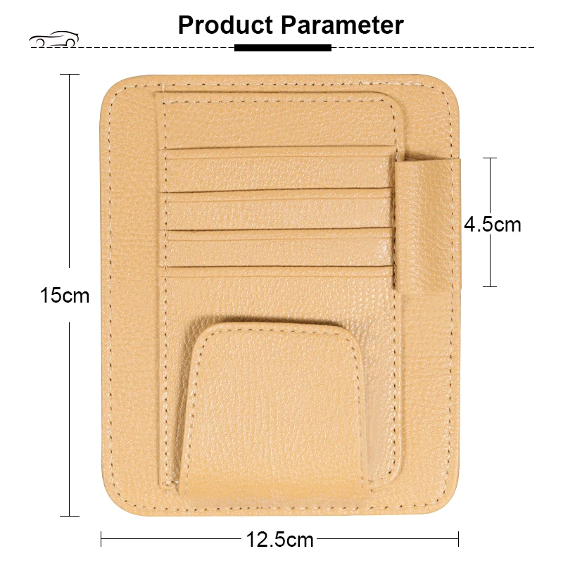 car visor storage bag Car Sun Visor Storage Bag Car Glasses Clip Car Interior Supplies 12.5*15CM Business Card Holder Bill Holder