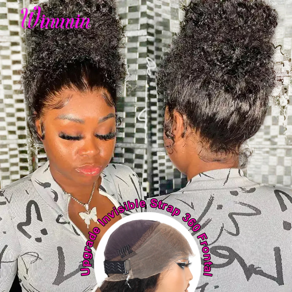Invisi Strap Snug Fit 360 Full Lace Glueless Wig Human Hair Jerry Curly 360 Transparent Lace Frontal Wigs Pre Everything