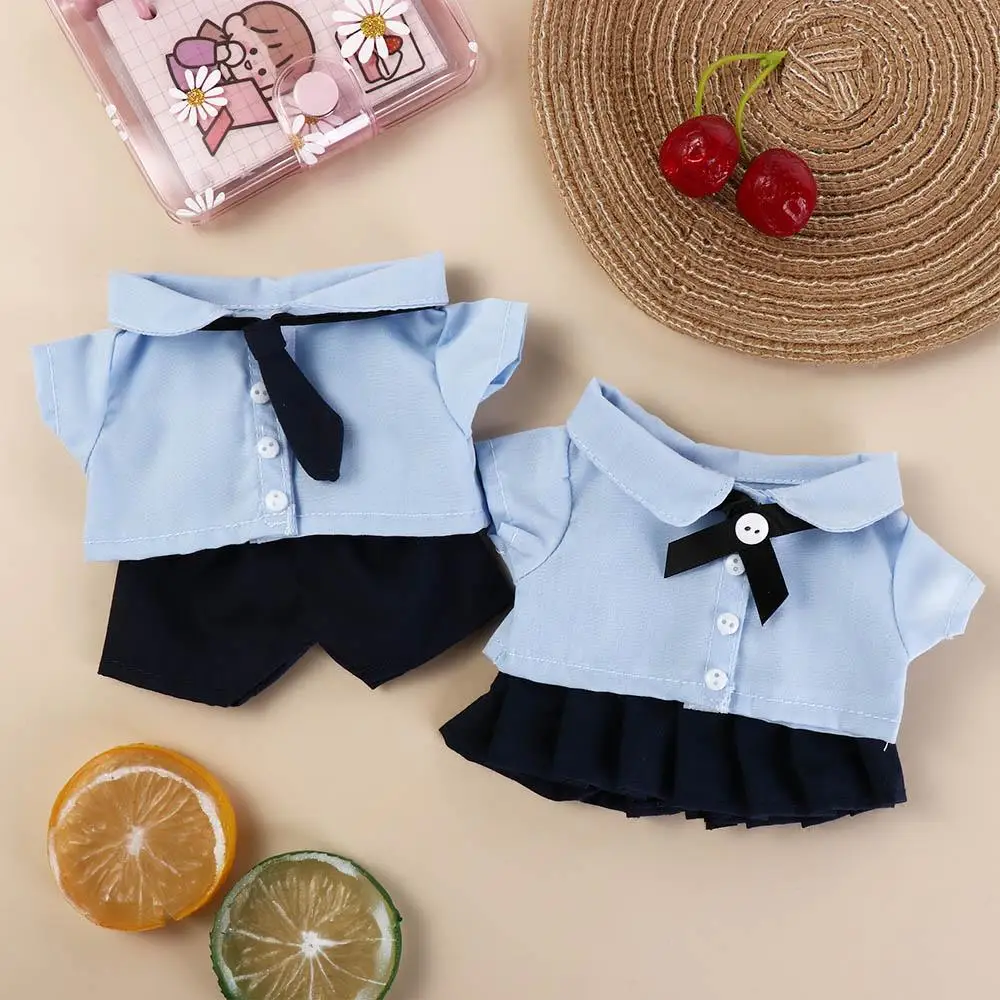 JK Uniform Preppy Cotton Doll‘s Clothes Lovely Plush Stuffed 20CM Doll Plush Toys Clothing Blue Soft Idol Plush Doll Clothes