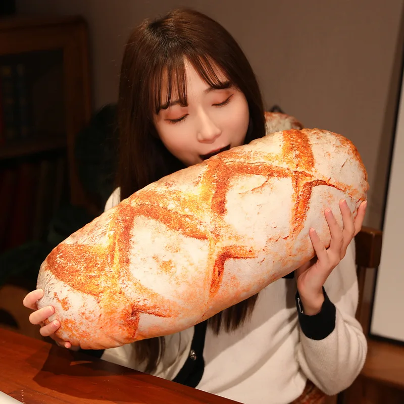 50-100cm Lifelike Bread Plush Pillow Creative Food Plush Toy Funny Fast Food NapThrow Pillow Cushion Home Decor Birthday Gift 3