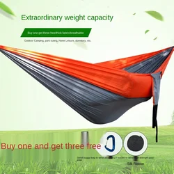 Hamac à bascule en Nylon Double Parachute, lit balançoire d'extérieur de Style Pastoral, chaise pivotante de loisirs de Camping de pique nique, à la mode 