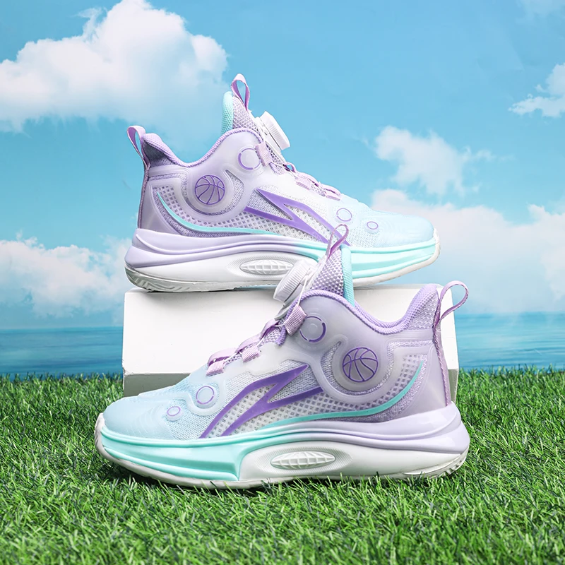 New Kids Basketball Shoes Soft Non-slip Children's Sneakers Lightweight Boys Sports Shoes Daily Walking Outdoor Girls Trainer
