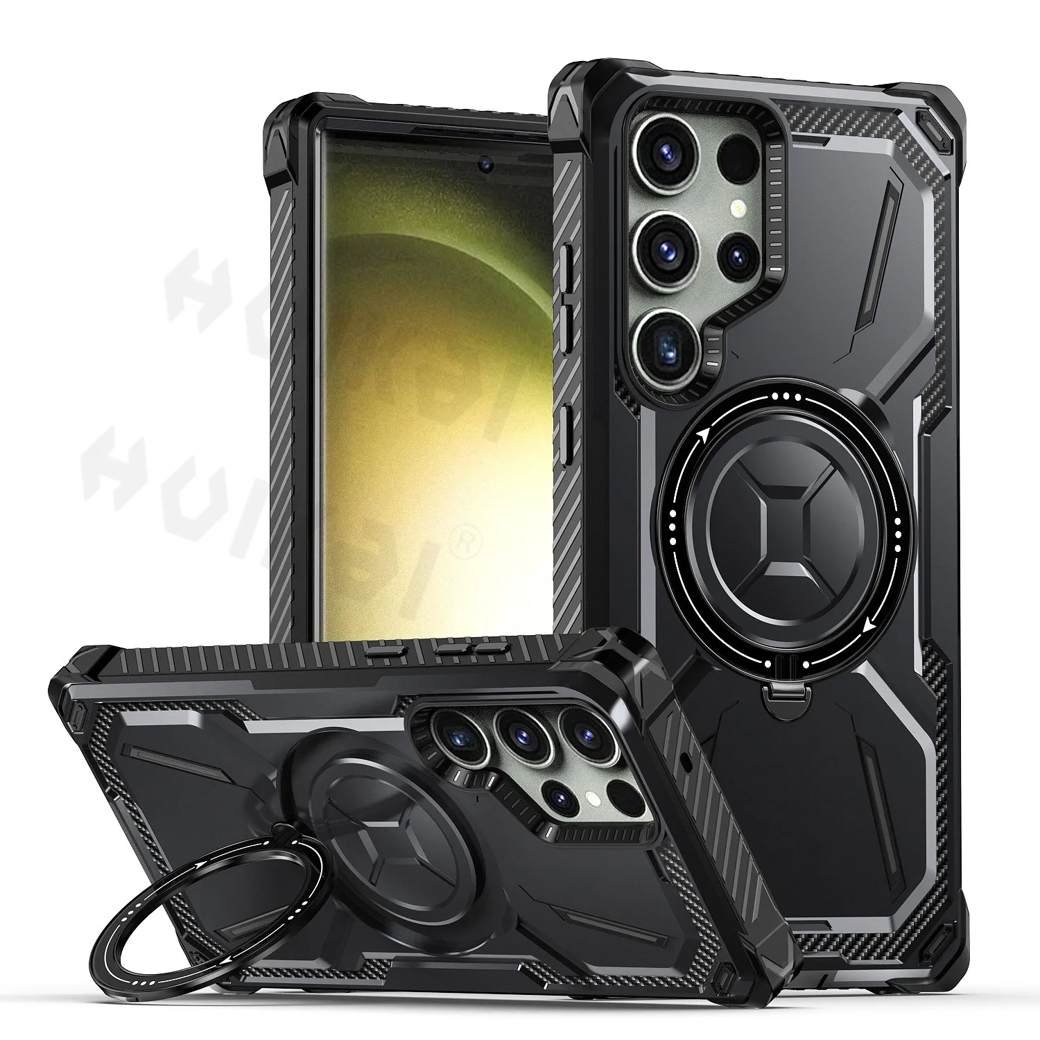 Case for Samsung Galaxy S25 Ultra S24 Ultra S23 Magnetic Mag-Safe Heavy Duty Shock Absorption Body Protective Rotatable Kickstan
