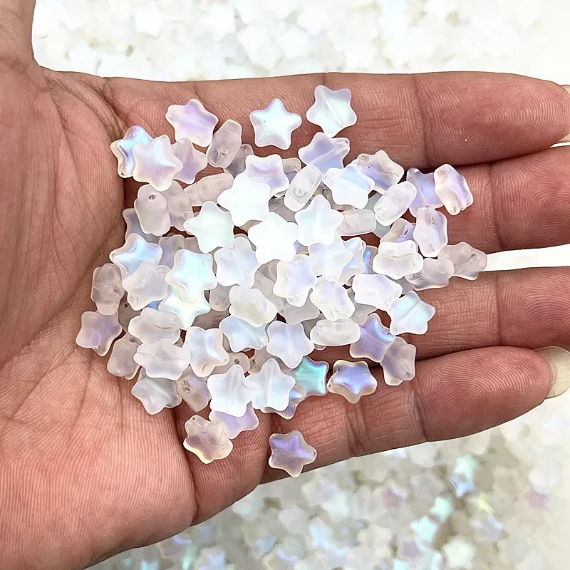 30pcs 8mm AB 색상 다섯개 스타 비즈 체코 유리 느슨한 스페이서 비즈 쥬얼리 만들기 DIY 수제 의류 액세서리