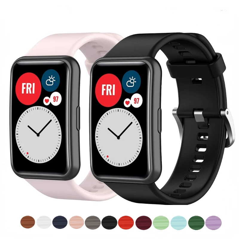 

Silicone strap for Huawei Watch Fit Original Smart watch replacement Huawei Fit watch wristband for Huawei Watch Fit new Correa