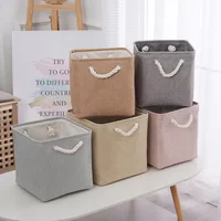 Linen Fabric Storage Basket Large-capacity Household Finishing Storage Basket Laundry Bag Perfect for Home Storage Organization 2