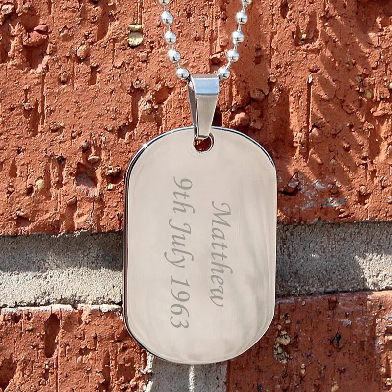 Personalised Mens' Necklace Army Card Identity Dog Tag Necklace Laser Engrave Customized Handmade Memorial Jewelry Gift For Him ludlum the bourne identity