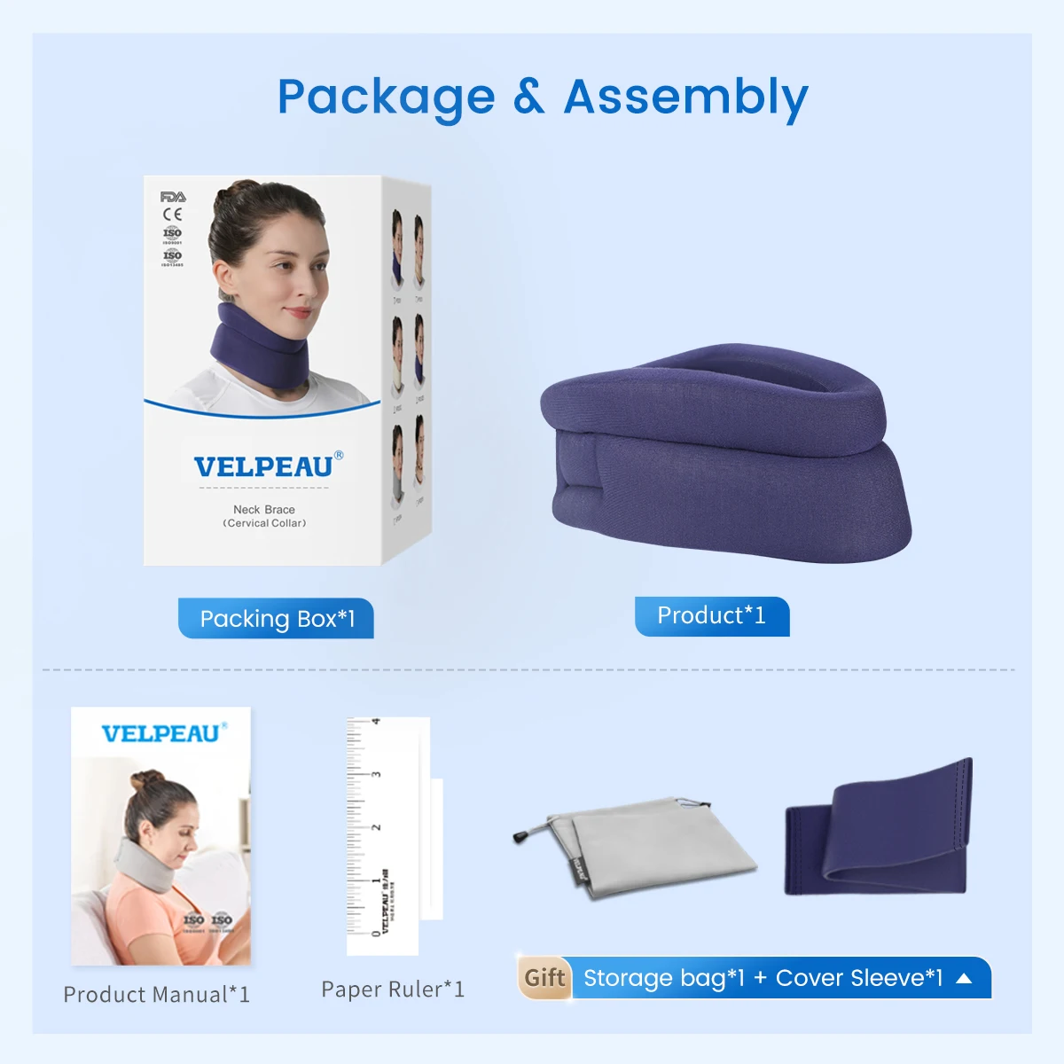 Generic (Enhanced Version)VELPEAU Neck Brace Sponge For Migraine