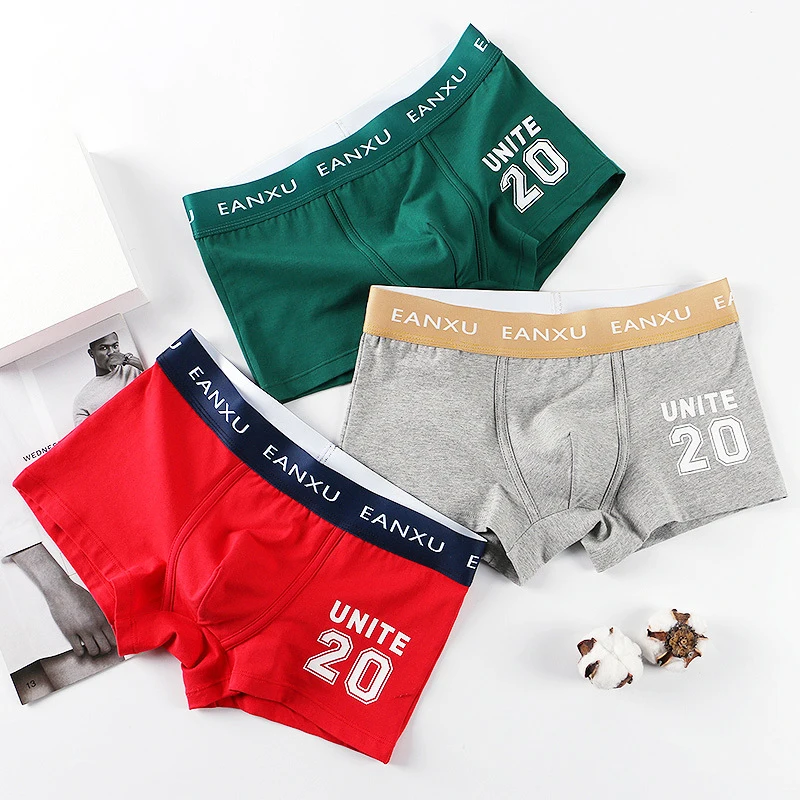 

Mens Underwear Boxer Shorts Men's Letter Print Panties Soft Underpants Men Bulge Pouch Breathable Cotton Boxers Briefs for Man