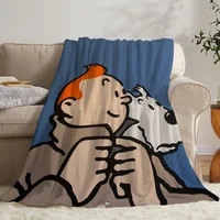 Blanket Bed Throw Blanket Fluffy Adventures of TintinS Microfiber Bedding Decorative Blankets for Sofa Home Interior Beach Towel 1