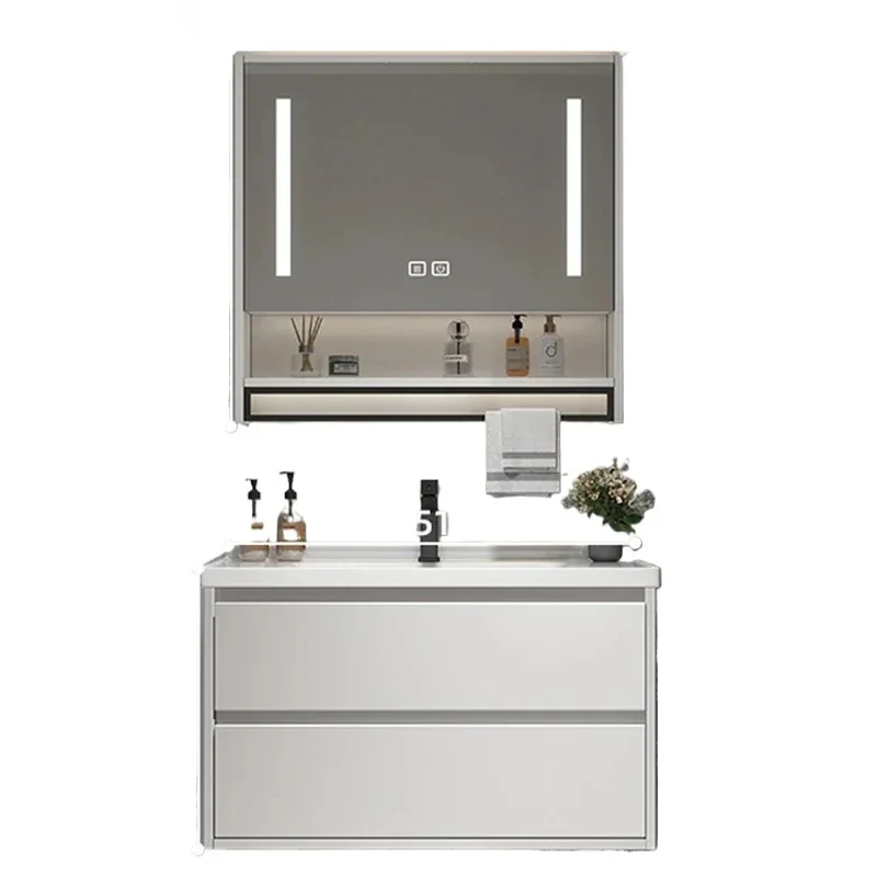 Minimalism Bathroom Cabinets Wall-mounted Fog Removal Smart Mirror Cabinets with Lamp Simple Furniture Arredo Bagno FYBC